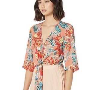 NWT BCBGMAXAZRIA | Woven Floral Print Crop Top, size S